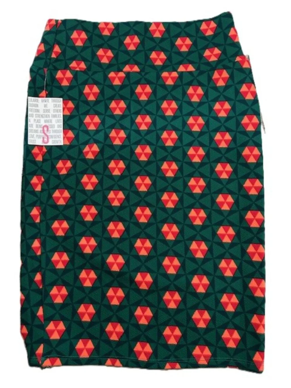 LuLaRoe‎ Cassie Pencil Skirt Size Small Geometric Pinwheel Triangles Bodycon